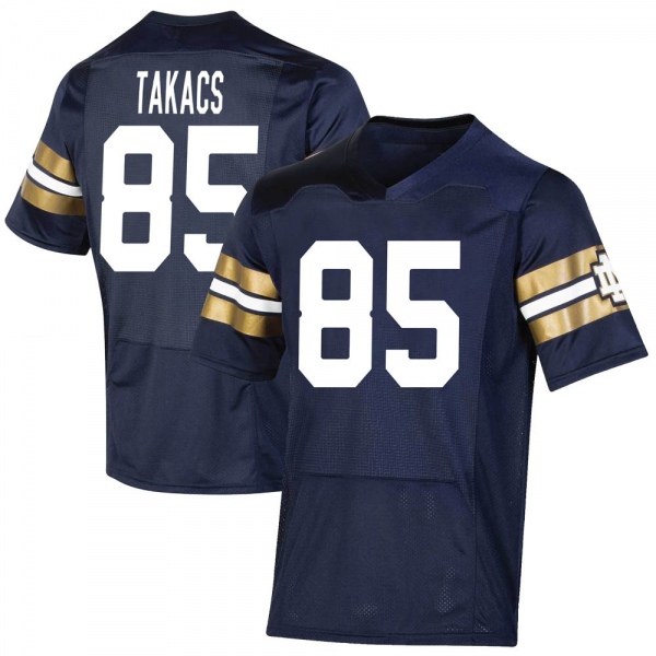 George Takacs Notre Dame Fighting Irish NCAA Youth #85 Navy Premier 2021 Shamrock Series Replica College Stitched Football Jersey LVN7855MR